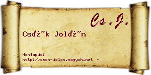 Csók Jolán névjegykártya